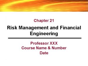 Chapter 21 introduction to risk management