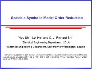 Model order reduction