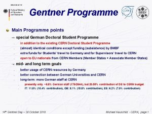 Gentner Programme Main Programme points special German Doctoral