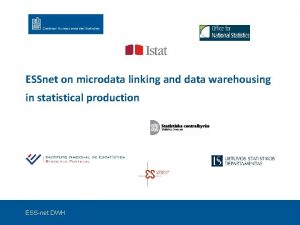 ESSnet on microdata linking and data warehousing in