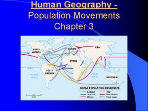 Human Geography Population Movements Chapter 3 Population Movements