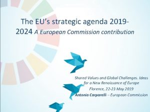 The EUs strategic agenda 20192024 A European Commission