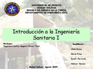 UNIVERSIDAD DE ORIENTE NCLEO BOLVAR ESCUELA DE CIENCIA