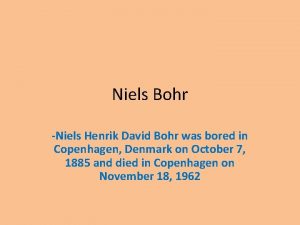 Niels bohr education