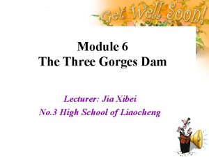 Module 6 The Three Gorges Dam Lecturer Jia