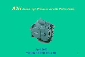 A 3 H Series HighPressure Variable Piston Pump