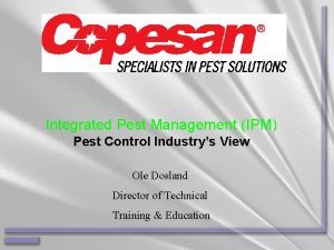 Integrated Pest Management IPM Pest Control Industrys View