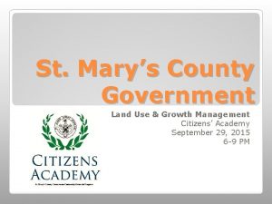 St mary's county land use and growth management
