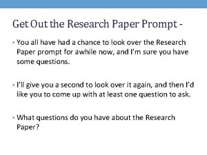 Research paper prompt