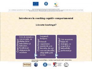 Coaching cognitiv-comportamental in organizatii Coaching cognitiv-comportamental in organizatii