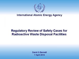 International Atomic Energy Agency Regulatory Review of Safety