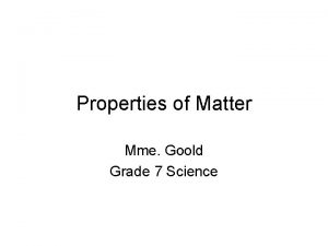 What is matter in science grade 7
