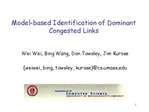 Modelbased Identification of Dominant Congested Links Wei Bing