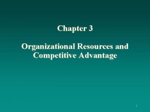 Organizational resources