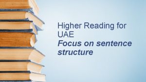 Higher reading for uae