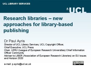 Ucl library login