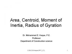 Area moment of inertia