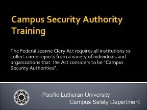 Plu campus safety