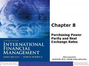 Chapter 8 Purchasing Power Parity and Real Exchange