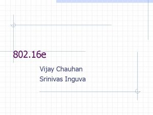 802 16 e Vijay Chauhan Srinivas Inguva 802