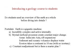 Introducing a geology course to students Do students