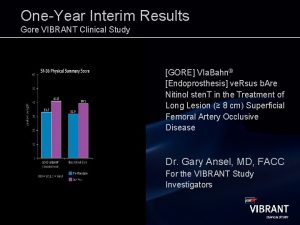 OneYear Interim Results Gore VIBRANT Clinical Study GORE