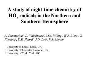 A study of nighttime chemistry of HOx radicals