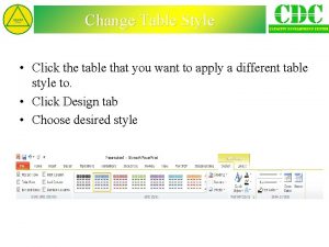 Change Table Style Click the table that you