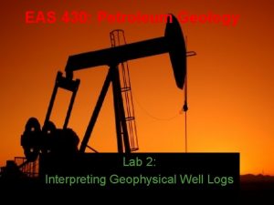 EAS 430 Petroleum Geology Lab 2 Interpreting Geophysical