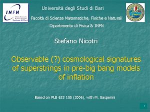 Universit degli Studi di Bari Facolt di Scienze