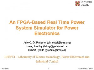 An FPGABased Real Time Power System Simulator for