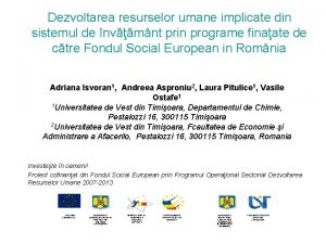 Dezvoltarea resurselor umane implicate din sistemul de nvmnt