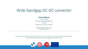 Wide bandgap DCDC converter Kimmo Niskanen ESR 7