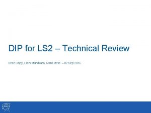 DIP for LS 2 Technical Review Brice Copy