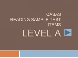 Casas reading practice test