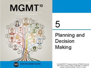 5 Planning and Decision Making Copyright 2017 Cengage