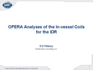 OPERA Analyses of the Invessel Coils for the