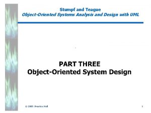 Stumpf and Teague ObjectOriented Systems Analysis and Design