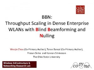 BBN Throughput Scaling in Dense Enterprise WLANs with