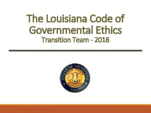 Louisiana code of governmental ethics