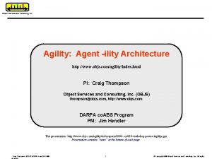 Object Services and Consulting Inc Agility Agent ility