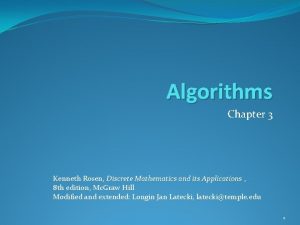 Algorithms Chapter 3 Kenneth Rosen Discrete Mathematics and