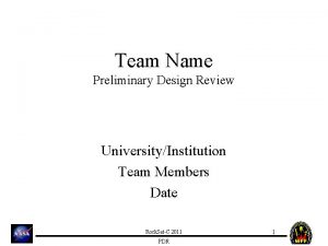 Preliminary design review template