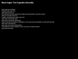 Beast super test capsules australia