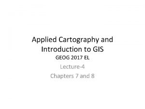 Applied cartography Applied cartography