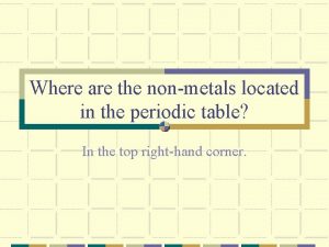 Where are non metals located on the periodic table