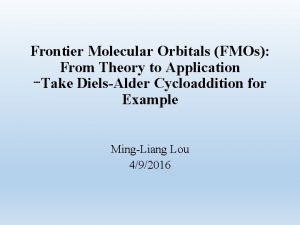 Frontier Molecular Orbitals FMOs From Theory to Application