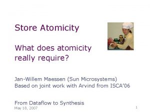 Store Atomicity What does atomicity really require JanWillem