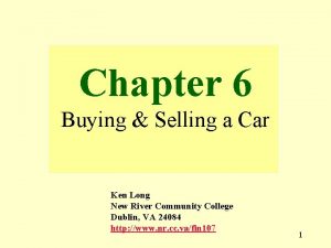 Chapter 6 Buying Selling a Car Ken Long