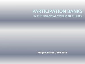 PARTICIPATION BANKS IN THE FINANCIAL SYSTEM OF TURKEY